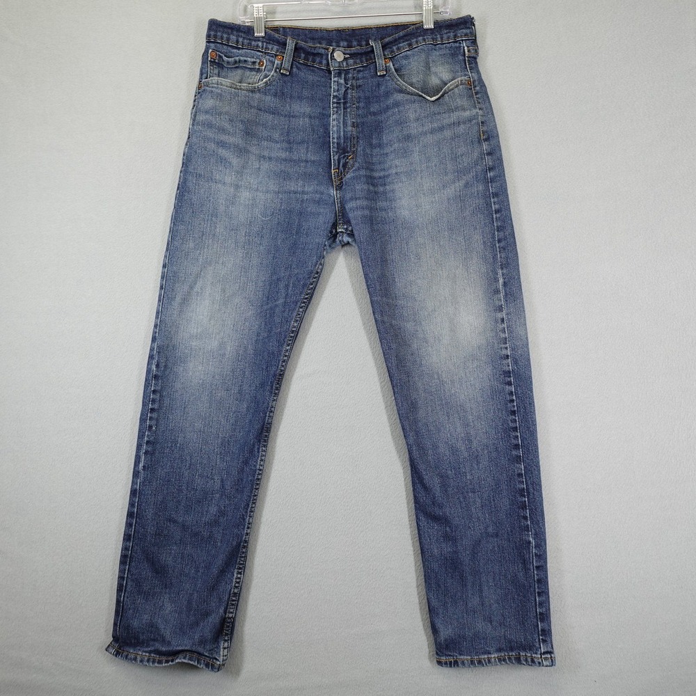 Levi's 505 Jeans Mens 36x30 Blue Straight Fit Denim Pants Casual Everyday